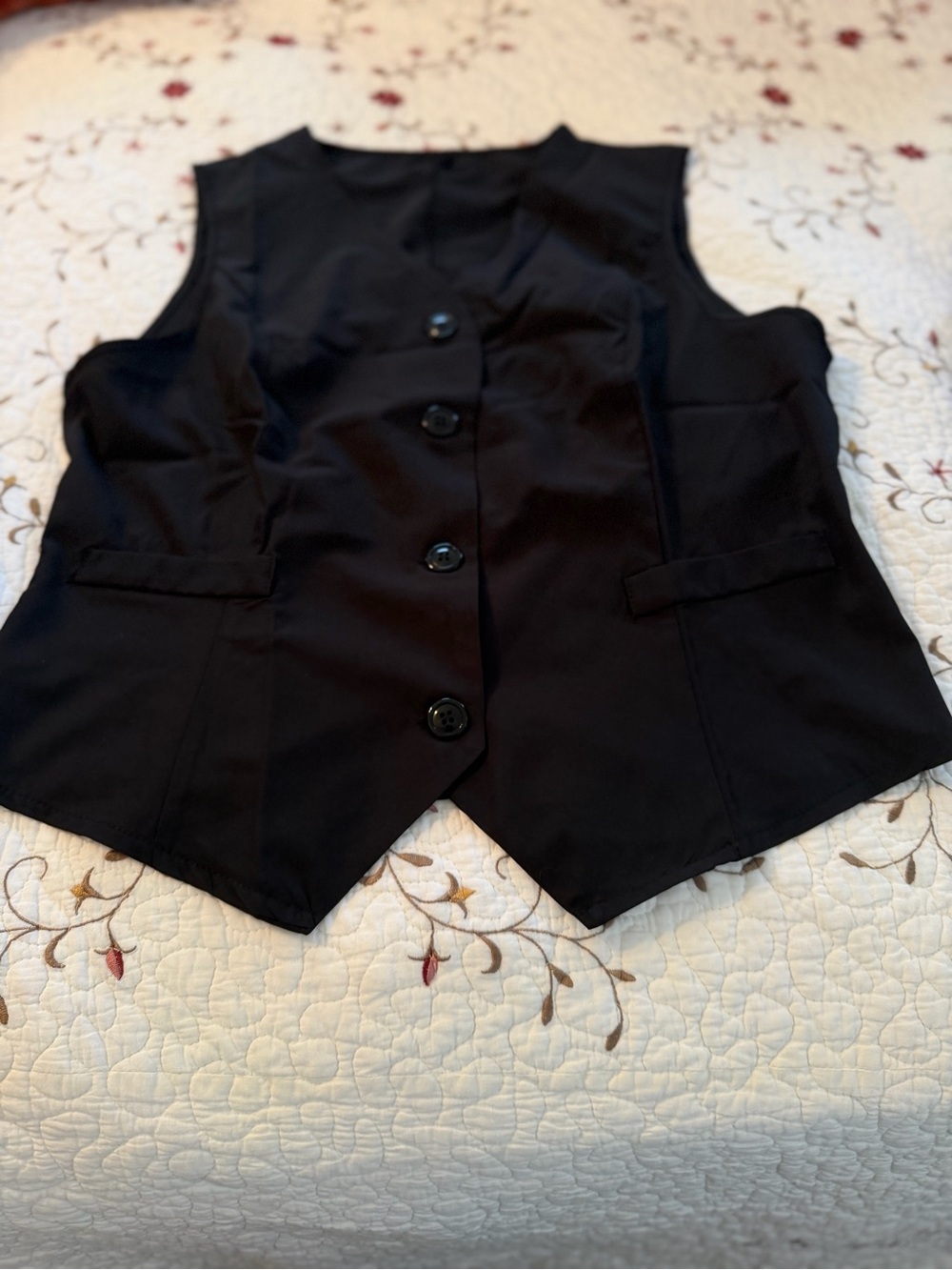 Classic Black Button-Front Waistcoat Vest